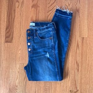 Madewell petite 10” rise drop hem skinny jeans